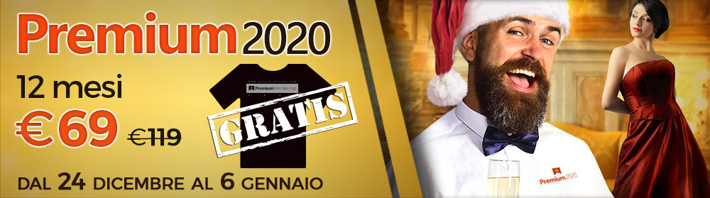 Diventa Premium Member entro l'8 dicembre per ottenere un anno di iscrizione, un mese omaggio ed una t-shirt in regalo al prezzo più basso di sempre.