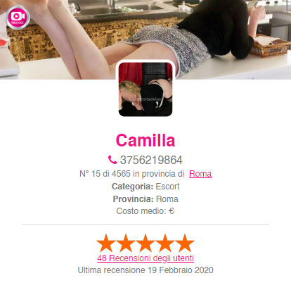 Camilla, escort di Roma