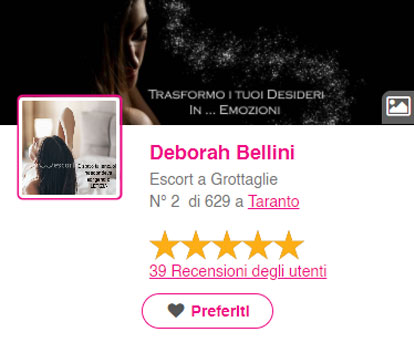 Deborah Bellini, escort a Lecce